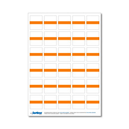Etiquetas de identificación para cajas insertables, 30 uds. naranja (1 hoja)