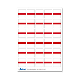 Etiquetas de identificación para cajas insertables, 30 uds. rojo (1 hoja)